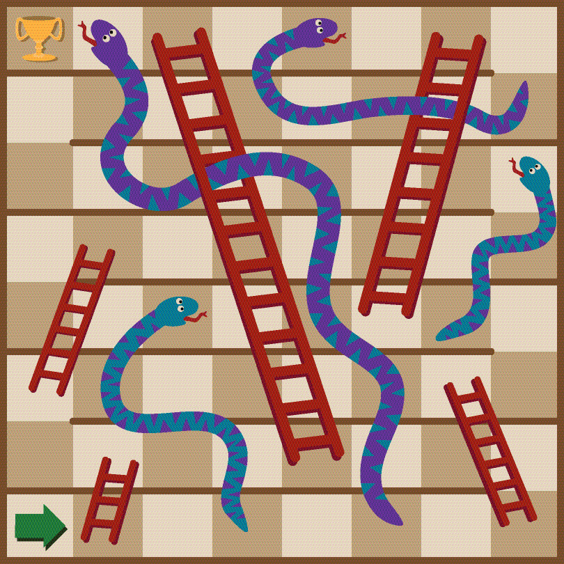 Snakes and ladders board game